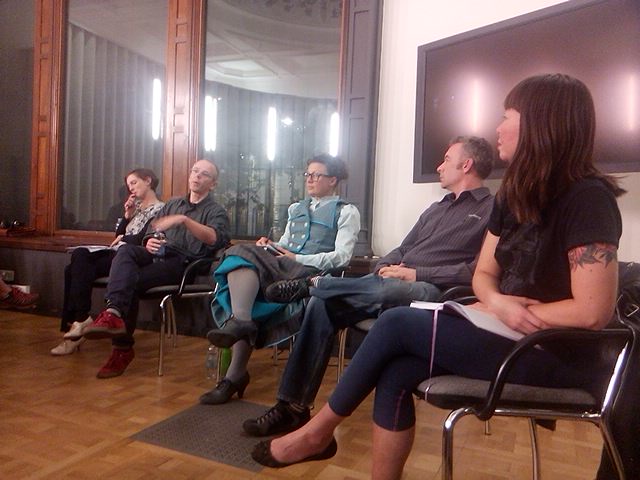 Panel from left to right: Rachel Aldred, Carlton Reid, Kat Jungnickel (chair), Justin Spinney and Jenni Gwiazdowski. 