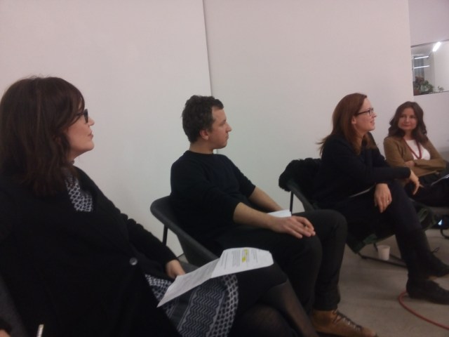 The view from the Chair, l. to r: Alison Clarke, Matthias Tarasiewicz, Martina Grünewald, Özlem Savas (not hidden this time) 